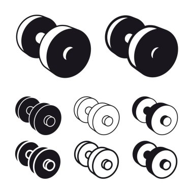 Dumbbell siyah beyaz simgesi