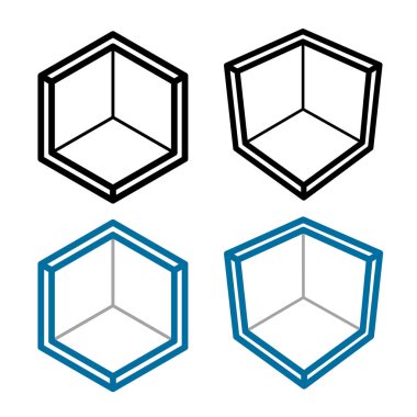 3D izometrik boş oda köşe simgesi