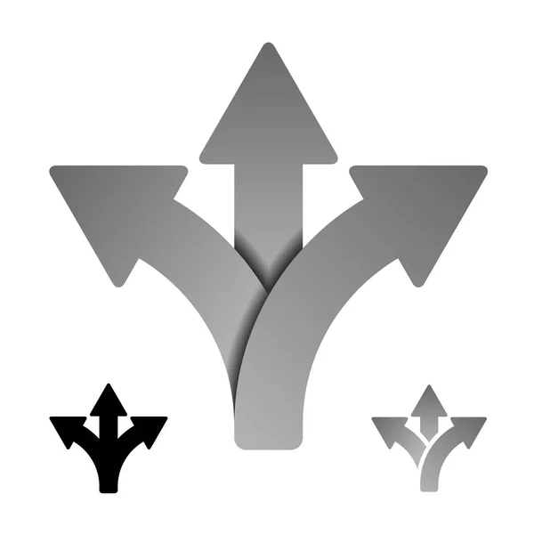 Τρεις τρόπο κατεύθυνση βέλος σύμβολο — Διανυσματικό Αρχείο