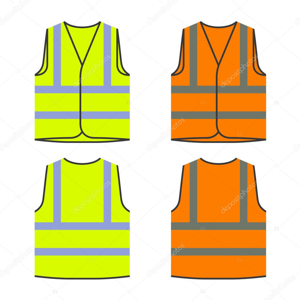 reflective safety vest yellow orange