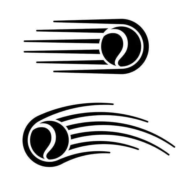 Symbole de ligne de mouvement balle de tennis — Image vectorielle