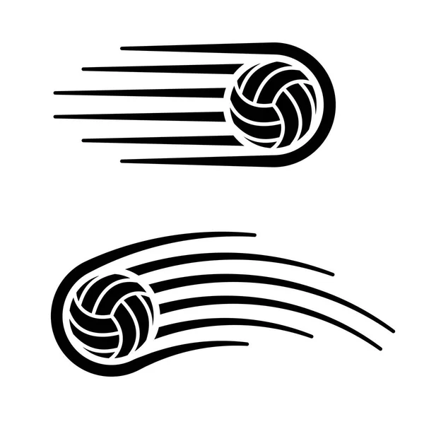 Bola de voleibol símbolo de linha de movimento — Vetor de Stock
