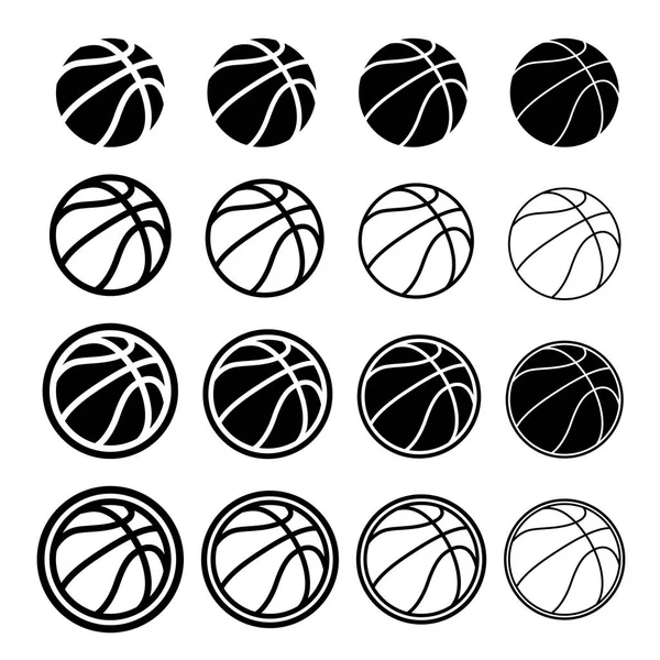 Bola de basquete símbolo preto — Vetor de Stock