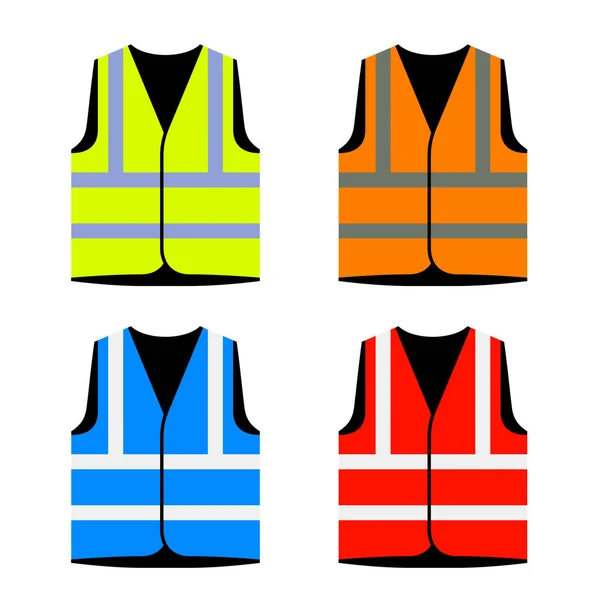Reflective road industry safety vest — Stock Vector
