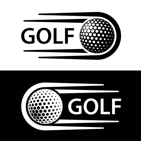 Golf ball motion line symbol — Stock Vector