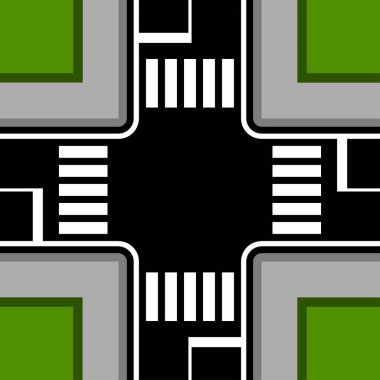 crosswalks ile kentsel kavşak