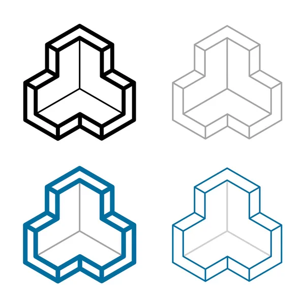 3D isometrisches Leerraum-Ecksymbol — Stockvektor