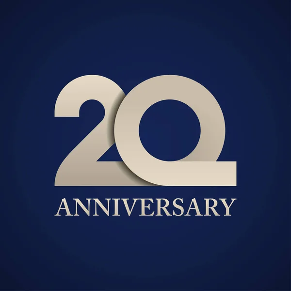 20 anni numero di carta anniversario — Vettoriale Stock