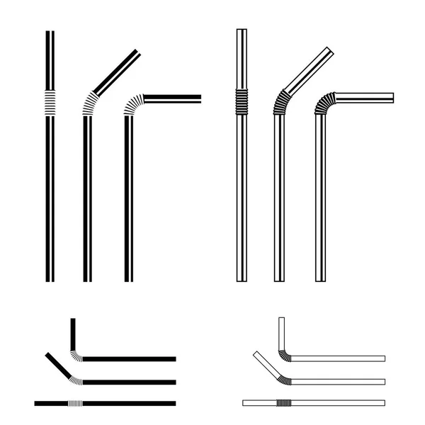 Drinken van stro zwart symbool — Stockvector