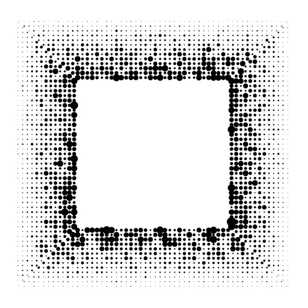 Пунктирна півтонова гранжева квадратна чорна рамка — стоковий вектор