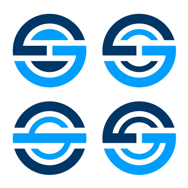 Písmeno O S G jednoduchá modrá ikona — Stockový vektor