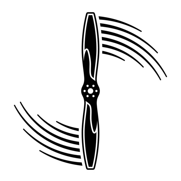 Airplane propeller motion line symbol — Stock Vector