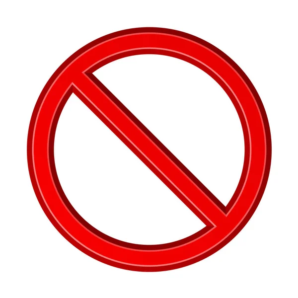 Sinal de proibição em branco vermelho — Vetor de Stock