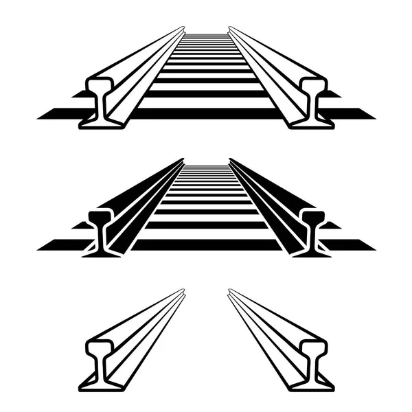 Símbolo de perfil ferroviário de trem de aço — Vetor de Stock