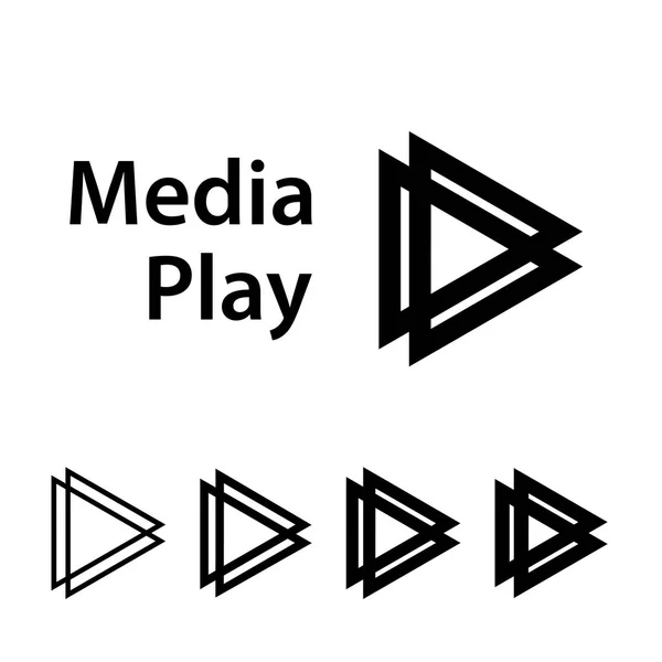 Media spelar svart symbol — Stock vektor