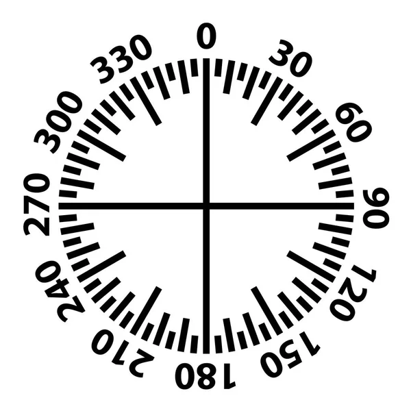 量角器简单的黑色刻度 — 图库矢量图片