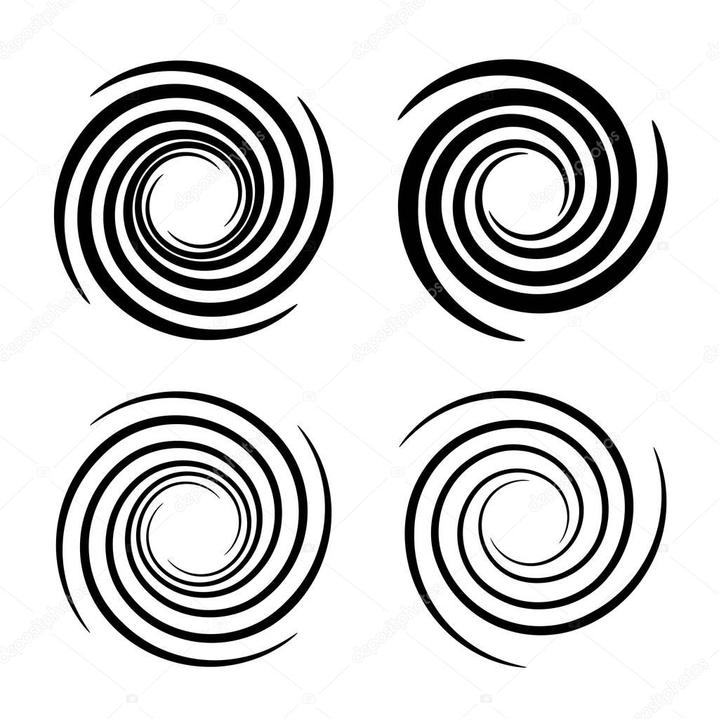 vortex circular swirl lines black symbol