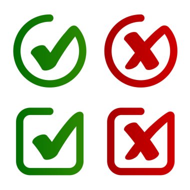 onay işareti onaylı simge vektör reddetti