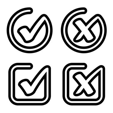 onay işareti onaylı simge vektör reddetti