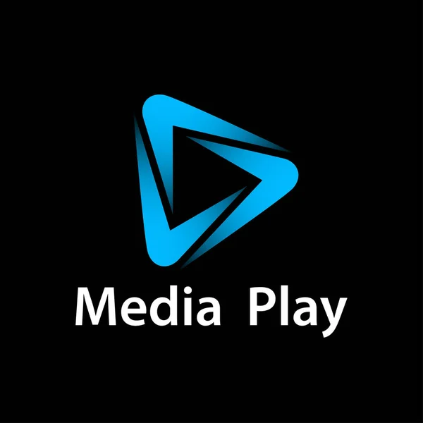 Media play blue glowing symbol vector Royalty Free Stock Illustrations