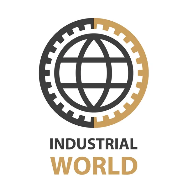 Industrial gear world simple symbol vector — Stock Vector
