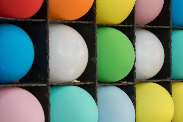 Inflated Balloons At County Fair Carnival Game Form Colorful Pat — Stock Photo, Image