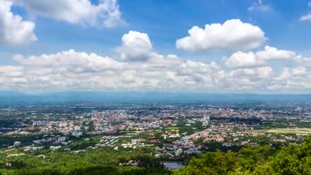 Landmark High View Point Chiang Mai Stadtbild Thailand Zeitraffer Vergrößern — Stockvideo