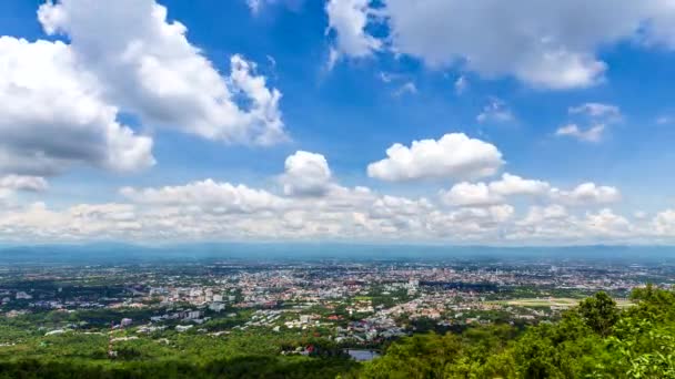 Landmark High View Point Chiang Mai Cityscape Thailand Time Lapse — Stock Video
