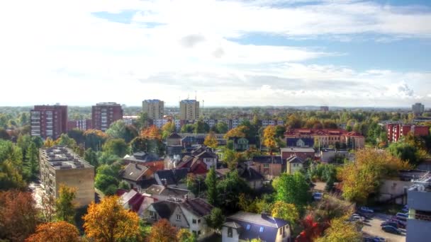 Färgglada morgon i Kaunas — Stockvideo