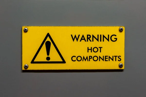 Hot components warning sign — Zdjęcie stockowe