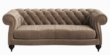 Beyaz arka plan üzerinde izole klasik sorguçlu koltuk. Dijital illustration.3d işleme