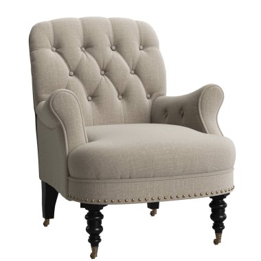 Beyaz arka plan üzerinde izole klasik sorguçlu koltuk. Dijital Illustration.3d işleme