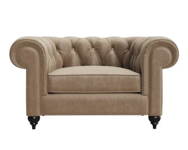 Beyaz arka plan üzerinde izole klasik sorguçlu koltuk. Dijital Illustration.3d işleme