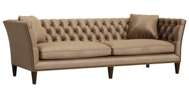 Beyaz arka plan üzerinde izole klasik sorguçlu koltuk. Dijital illustration.3d işleme