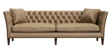 Beyaz arka plan üzerinde izole klasik sorguçlu koltuk. Dijital illustration.3d işleme