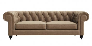 Beyaz arka plan üzerinde izole klasik sorguçlu koltuk. Dijital illustration.3d işleme