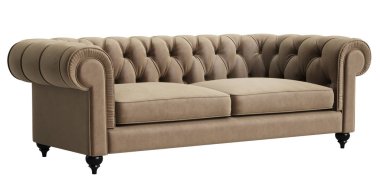 Beyaz arka plan üzerinde izole klasik sorguçlu koltuk. Dijital illustration.3d işleme