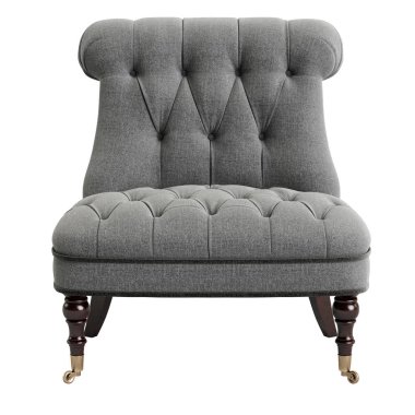 Klasik koltuk stil beyaz arka plan üzerinde izole tufted. Dijital illustration.3d işleme