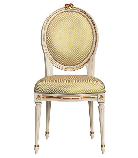 Beyaz arka plan üzerinde izole klasik sandalye. Dijital illustration.3d işleme