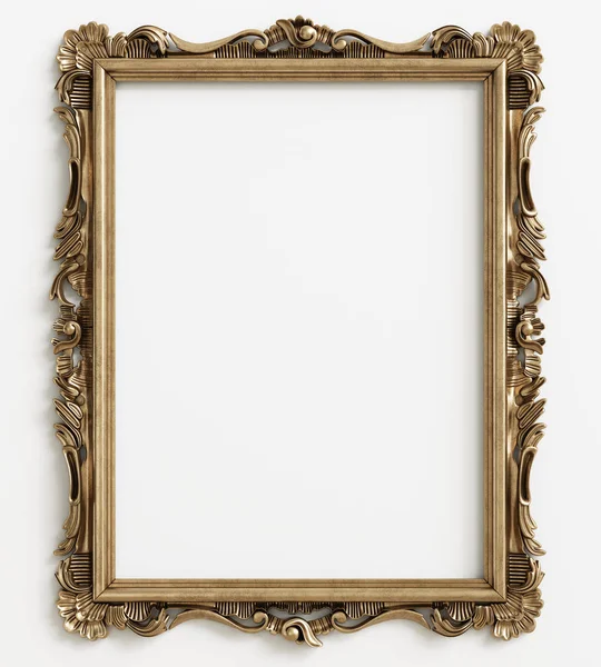 Classic Mirror Frame White Background Digital Illustration Rendering — Stock Photo, Image