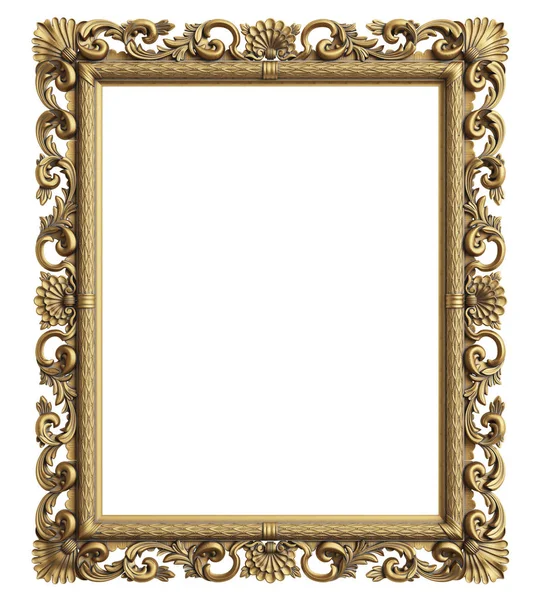 Klassieke Spiegel Frame Witte Achtergrond Digitale Illustratie Rendering — Stockfoto