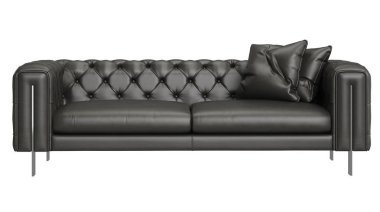 Beyaz arka plan üzerinde izole klasik sorguçlu koltuk. Dijital illustration.3d işleme