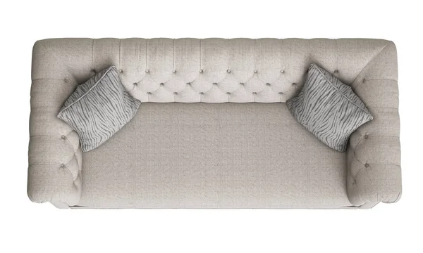 Klassieke Getufte Sofa Geïsoleerd Een Witte Achtergrond Digital Illustration Rendering — Stockfoto