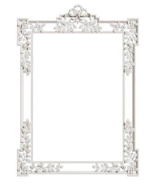 Klassieke Spiegel Frame Geïsoleerd Een Witte Achtergrond Digital Illustration Rendering — Stockfoto