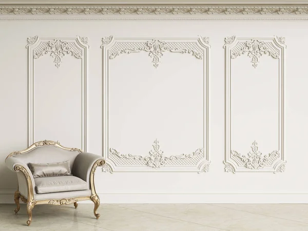 Poltrona Barocco Classico Interni Classici Pareti Modanature Crescita Decorato Cornice — Foto Stock