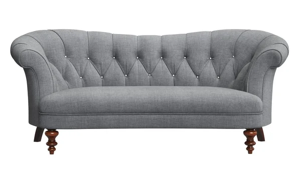 Klassieke Getufte Sofa Geïsoleerd Een Witte Achtergrond Digital Illustration Rendering — Stockfoto