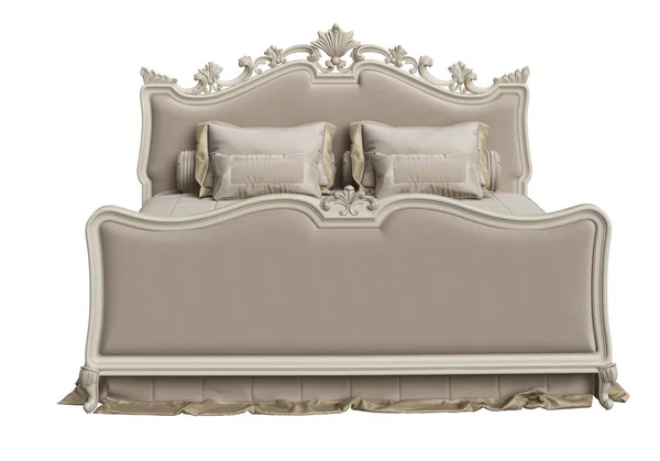 古典的なベッドは 白い背景で隔離 デジタル Illustration レンダリング — ストック写真