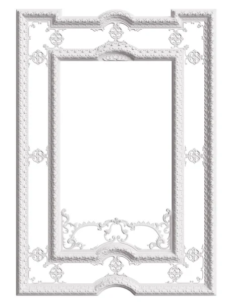 Classic Mirror Frame Isolated White Background Digital Illustration Rendering — Stock Photo, Image