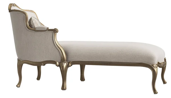 Klassieke chaise longue geïsoleerd op witte achtergrond — Stockfoto