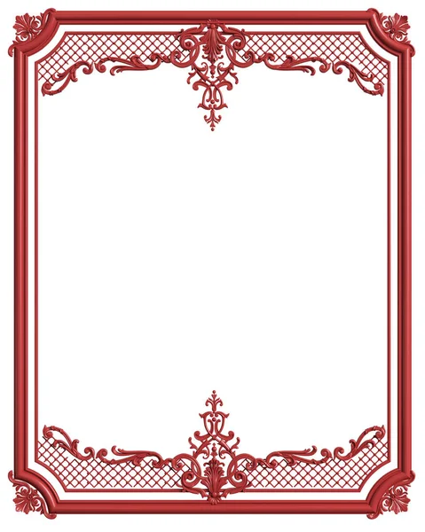 Classic formowania ramki czerwony kolor z ornament wystrój na klasycznym — Zdjęcie stockowe